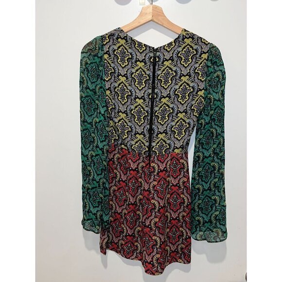 Alice + Olivia • Brylee Tie-Front Bell-Sleeve Romper • SZ 0 • Retail $375 - Picture 8 of 12